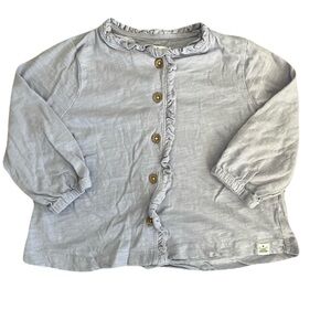 Rise Little Earthling Kids Lilac Purple Ruffled Button-Down Shirt